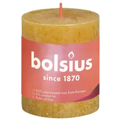 Produktbild von Bolsius Rustikale Stumpenkerzen Shine 4 Stk. 80x68 mm Honiggelb