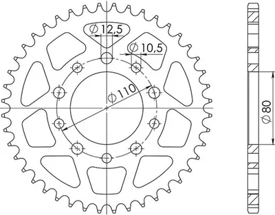 Immagine prodotto di In Acciaio Passo 525 - Z 44 Denti (Dis.10504)