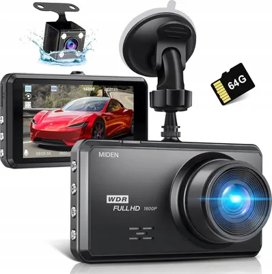 Immagine prodotto di Registratore per auto Miden S7 2,5K, fotocamera anteriore e posteriore, SD 64 GB