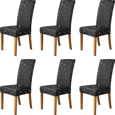 Produktbild von BESTCOVERS 100% Wasserdicht und öldicht Kunstleder Leder Polyurethan Stuhlbezug Stuhlhusse Stretch Universell 6 Stück