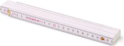 Image de 500 pièces  | Mètre pliant 2 m Bloc 52 | Blanc | Articulations en acier trempé