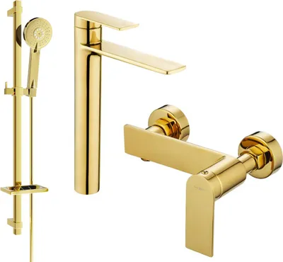 Produktbild von Mexen Zero DQ40 Brausegarnitur, Gold - 71114DQ40-50