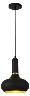 Produktbild von Zimilo Pendelleuchte Schwarz Gold, Hängelampe Esszimmer Höhenverstellbar, Moderne Deckenleuchte E27 für Küche, Retro Hängeleuchte Metall