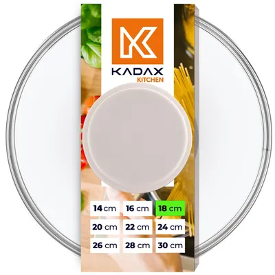 Produktbild von KADAX Glasdeckel mit Silikongriff "Tolfa", hitzebeständiger Kochtopfdeckel, 18 cm