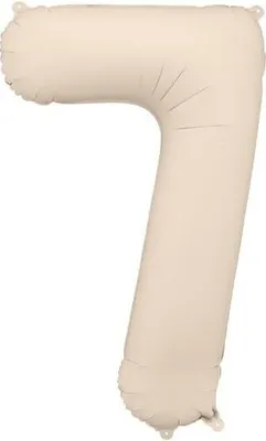 Zdjęcie produktu dla Balon foliowy Matowa Cyfra '7', 86cm, jasny beż