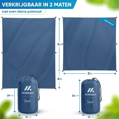 Produktbild von Tarp Regenschutz Sonnensegel - 300 x 300 cm - Wasserdicht - Blau