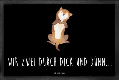 Produktbild von Mr. & Mrs. Panda fußmatte Hund Streicheln 40 x 60 cm - Schwarz - Geschenk, Sauberlaufmatte, Süß, Schmutzmatte, Fußabstreifer, Niedlich, Bauch, Hunde, Sprüche, abstreifer