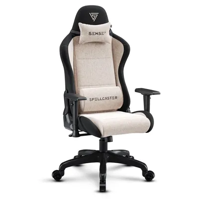 Obrázek produktu pro Sense7 Zaklínač FUKU herní židle, herní křeslo, kancelářská židle, ergonomická kancelářská židle, opěrkami hlavy do 120 kg, látka, béžová barva