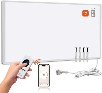Image de Chauffage économe en énergie - Panneau mural - Amélioration du confort - Télécommande intelligente - 595 x 1195 cm - Blanc