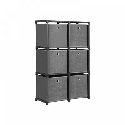 Obrázok produktu pre Regál so 6 látkovými boxmi, 105 x 105 x 30 cm