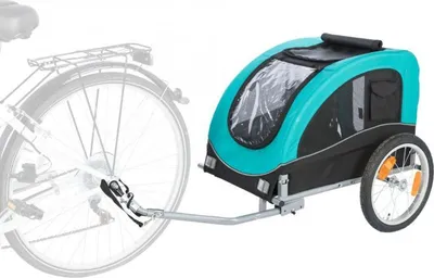 Produktbild von Trixie Fahrrad-Anhänger - schwarz/türkis - Größe L