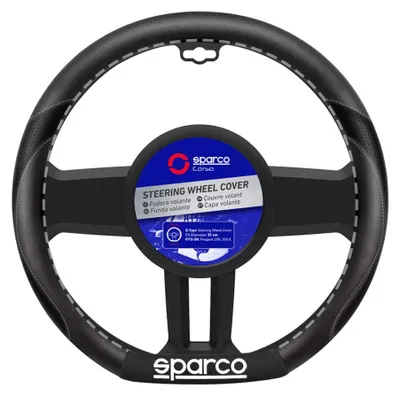 Immagine prodotto di Copertura per volante SPARCO SPS114, diametro 35 cm, nera/grigia