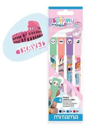 Obrázek produktu pro Roller "Spinny Pen Travel", 0,7/0,35mm, vymazatelný, 4ks, MITAMA 63977
