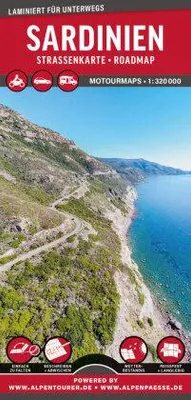 Image de MoTourMaps Sardaigne Carte routière pour voitures et motos 1:330 000