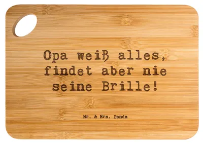 Produktbild von Mr. & Mrs. Panda Holzbrett Spruch Opa Wissen - Transparent - Geschenk, Schneidebrett, Großvater, Frühstücksbrett, Witz, Brett, Familie, schneidbrett, Frühstücksbrettchen
