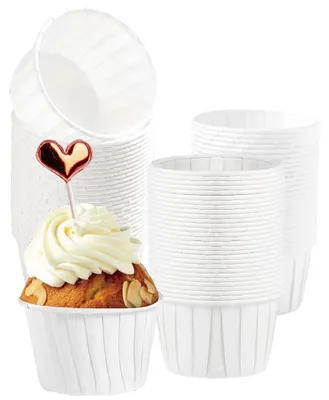 Muffinförmchen 150 Stück, weiß, 6,5x5x4 cm, Papier