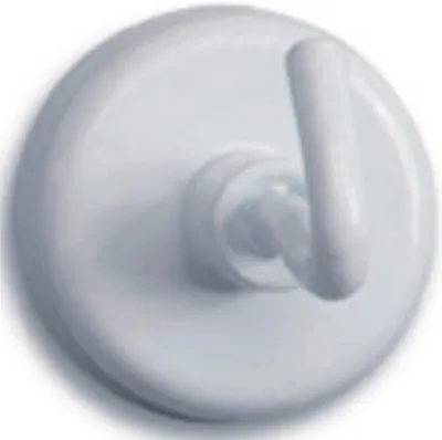 Produktbild von Kraftmagnet mit Haken 25mm weiß VE=12x5 Stück