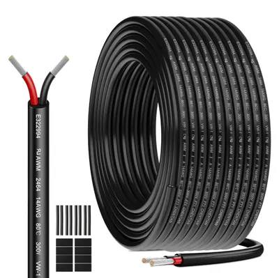 14AWG 2x2,08mm² UL2464 Elektrokabel 20m 2-adrig 300V