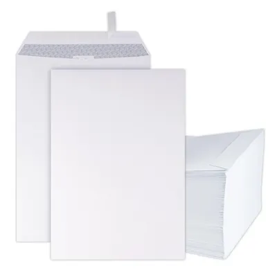 Image de 1.000 pièces Enveloppes - B4 Enveloppes sans fenêtre - 250x353 mm - Enveloppes d'expédition - blanc - fermeture adhésive Haftfix - Enveloppe - Papier
