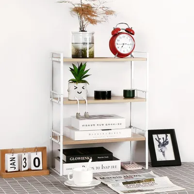 Obrázok produktu pre Omgoods – Drevený organizér na písací stôl s 3 úrovňami
