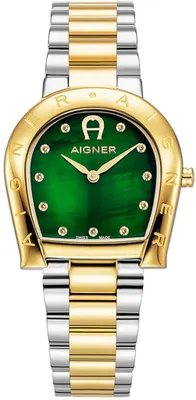 Produktbild von Aigner Ravenna AGW.259002 grün silber gold Edelstahl Damen Uhr NEU