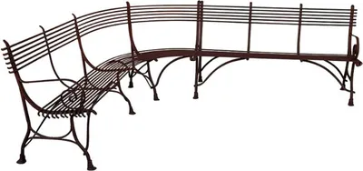 Produktbild von Casa Padrino Jugendstil Gartenbank 210 x 250 cm - Verschiedene Farben - Handgefertigte Schmiedeeisen Bank - Eckbank - Gartenmöbel