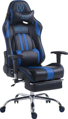 Produktbild von TPFLiving Racing Bürostuhl Limitless mit Fußablage  schwarz/blau