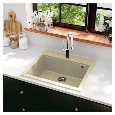 Produktbild von Beige Granitspüle mit Einzelbecken für die Küche