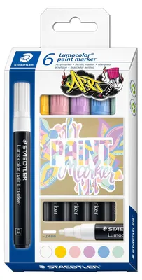 Produktbild von STAEDTLER Acrylmarker Lumocolor paint marker PASTEL,6er Etui