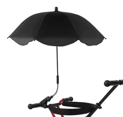 Produktbild von Tragbarer Stuhlschirm mit Klemme für Terrasse und Kinderwagen – Schwarz