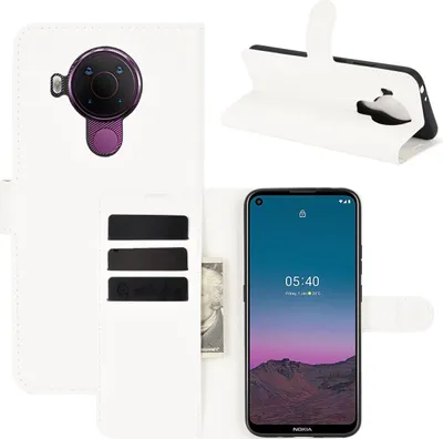 Produktbild von König Design Hülle kompatibel mit Nokia 45021 Kunstleder Handyhülle - Handy Case Weiß