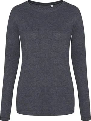 Produktbild von Just Ts & Polos JT002F | Damen Longsleeve Girlie Tri-Blend T - Farbe: Heather Charcoal - Größe: XL