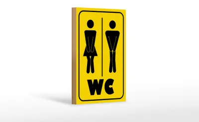 Produktbild von Holzschild Hinweis 12x18cm WC Piktogramm Toilette