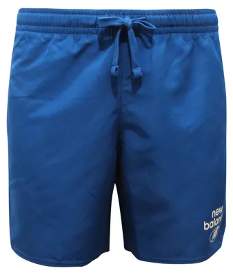 Imagen del producto de Pantalones cortos de nailon para hombre, modelo Bermuda, marca New Balance, línea Man, color azul