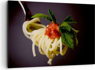 Produktbild von Bild auf Leinwand - Leinwandbild - Italien pasta spaghetti - 120x80cm - Wand Bild - Wanddeko - Leinwanddruck - Bilder - Kunstdruck - Wanddekoration - Leinwand bilder - Wandkunst - AA120x80-1307