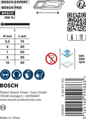 Image de BOSCH 2608587170 BOSCH CYL-9 Fliesenbohrer, Ø 5,5/6/7/8/10 mm, 1 St.