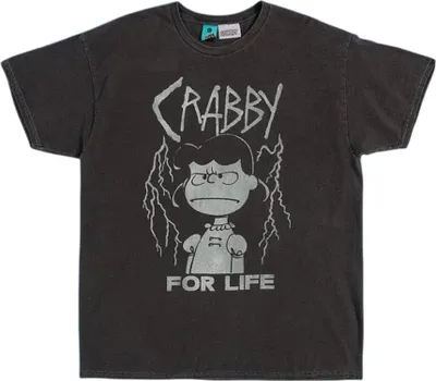 Produktbild von Peanuts - "For Life" T-Shirt für Herren/Damen Uni, Gewaschen TT884 (XL) (Schwarz/Holzkohle)