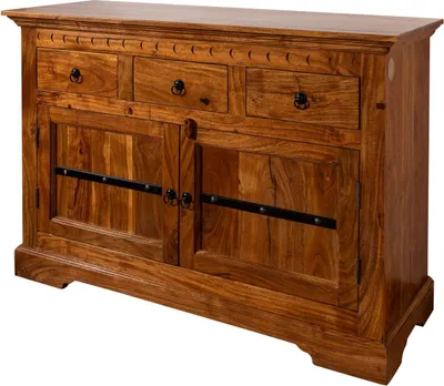 Image de MASSIVMOEBEL24 | Buffet 120x40 Acacia laqué Miel OXFORD #0531