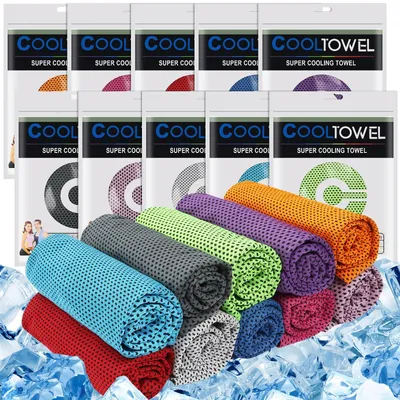 Obrázek produktu pro Sada 10 chladících ručníků z mikrovlákna – ideální pro jógu, fitness a cestování