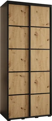 Produktbild von MEBLE KRYSPOL Cannes 4 Schrank mit 2 Schiebetüren - 205,2x120x60 cm - Schwarz Artisan Schwarz