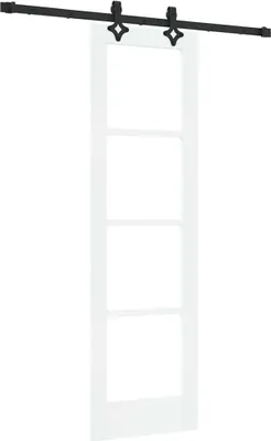 Immagine prodotto di vidaXL Porta scorrevole bianca 61 x 198,5 cm in legno massello di pino e vetro