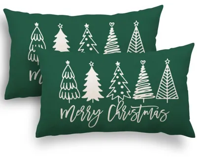 Productafbeelding van Kussensloop, 30x50 cm, kerstthema, set van 2, linnenmix, voor decoratie