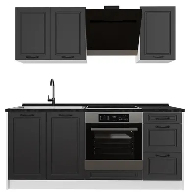 Imagen del producto de Cocina para solteros Vicco R-Line Antracita casa de campo/Blanco 180 cm encimera Antracita, Model 67814