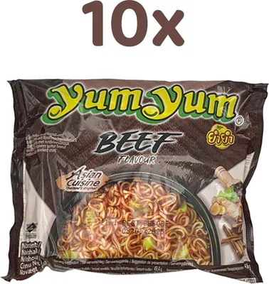 Produktbild von YumYum - Instatnudeln BEEF Flavour -  Rindgeschmack, 10x 60g