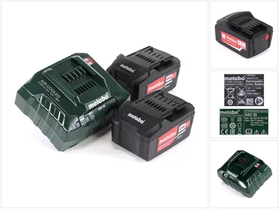 Obrázok produktu pre Základná batériová súprava Metabo 18V s 2x batériou 5,2Ah ( 625592000 ) + nabíjačka ASC 55 ( 627044000 )