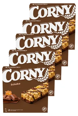 Image de Barre chocolatée Corny amandes, cacahuètes et miel d'abeille 150g, paquet de 5
