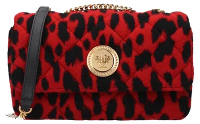 Image de Versace sac bandoulière laine léopard rouge, Méduse