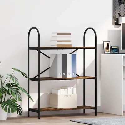 Produktbild von "Schlussverkauf" Bücherregal rechteckig - 1 pc - Büroregal mit Stauraum - Geräucherte Eiche 80x30x109 cm Holzwerkstoff  C12280