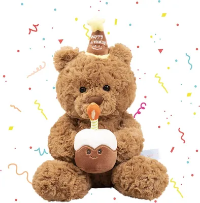 Produktbild von Teddybär Kuscheltier Happy Birthday, 30 cm, weiches Plüsch, für Kinder