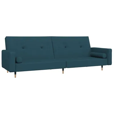 Produktbild von Schlafsofa 2-Sitzer mit 2 Kissen Blau Samt